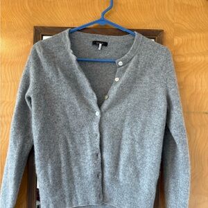 Quince Classic Heathered Gray Cardigan